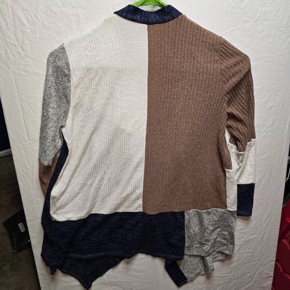Chrysanthemum Women's 3XL Multicolor Cardigan Brown Blue Gray White Open Sweater - Picture 2 of 8